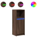 Vidaxl buffet avec led ch�ne marron 38x34x100 cm bois d'ing�nierie