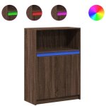 Vidaxl buffet avec led ch�ne marron 72x34x100 cm bois d'ing�nierie