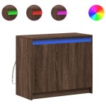 Vidaxl buffet avec led ch�ne marron 72x34x61 cm bois d'ing�nierie