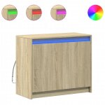 Vidaxl buffet avec led ch�ne sonoma 72x34x61 cm bois d'ing�nierie