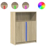 Vidaxl buffet avec led ch�ne sonoma 77x34x100 cm bois d'ing�nierie