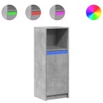 Vidaxl buffet avec led gris b�ton 38x34x100 cm bois d'ing�nierie