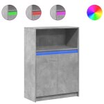 Vidaxl buffet avec led gris bton 72x34x100 cm bois d'ingnierie