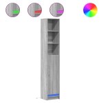 Vidaxl buffet avec led sonoma gris 36x32, 5x200 cm bois d'ingnierie