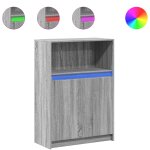 Vidaxl buffet avec led sonoma gris 72x34x100 cm bois d'ingnierie