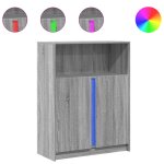 Vidaxl buffet avec led sonoma gris 77x34x100 cm bois d'ingnierie