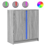 Vidaxl buffet avec led sonoma gris 77x34x85 cm bois d'ingnierie