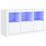 Vidaxl buffet avec lumires led blanc 123x37x67 cm