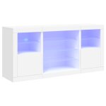 Vidaxl buffet avec lumi�res led blanc 142, 5x37x67 cm
