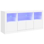 Vidaxl buffet avec lumi�res led blanc 142, 5x37x67 cm