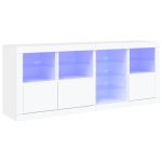 Vidaxl buffet avec lumires led blanc 164x37x67 cm