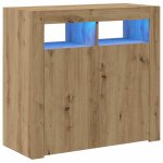 Vidaxl buffet avec lumi�res led ch�ne artisanal bois d'ing�nierie
