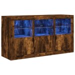 Vidaxl buffet avec lumi�res led ch�ne fum� 123x37x67 cm