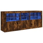 Vidaxl buffet avec lumi�res led ch�ne fum� 162x37x67 cm