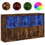 Vidaxl buffet avec lumires led chne fum 181, 5x37x100 cm