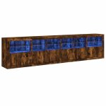 Vidaxl buffet avec lumi�res led ch�ne fum� 283x37x67 cm