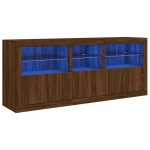 Vidaxl buffet avec lumires led chne marron 162x37x67 cm
