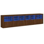 Vidaxl buffet avec lumires led chne marron 283x37x67 cm