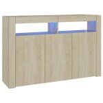 Vidaxl buffet avec lumires led chne sonoma 115, 5x30x75 cm