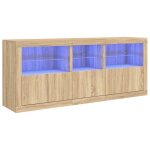 Vidaxl buffet avec lumires led chne sonoma 162x37x67 cm