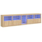 Vidaxl buffet avec lumi�res led ch�ne sonoma 283x37x67 cm