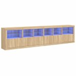 Vidaxl buffet avec lumires led chne sonoma 283x37x67 cm