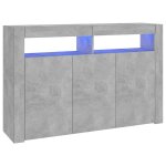 Vidaxl buffet avec lumires led gris bton 115, 5x30x75 cm
