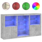 Vidaxl buffet avec lumires led gris bton 181, 5x37x100 cm