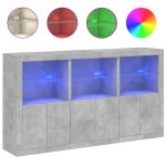 Vidaxl buffet avec lumires led gris bton 181, 5x37x100 cm