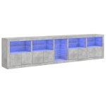 Vidaxl buffet avec lumires led gris bton 283x37x67 cm