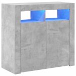 Vidaxl buffet avec lumi�res led gris b�ton 80x35x75 cm