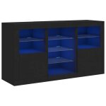Vidaxl buffet avec lumires led noir 123x37x67 cm