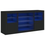 Vidaxl buffet avec lumires led noir 142, 5x37x67 cm