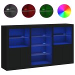Vidaxl buffet avec lumires led noir 181, 5x37x100 cm