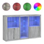 Vidaxl buffet avec lumires led sonoma gris 162x37x100 cm