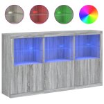 Vidaxl buffet avec lumi�res led sonoma gris 181, 5x37x100 cm