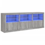 Vidaxl buffet avec lumi�res led sonoma gris 181, 5x37x67 cm