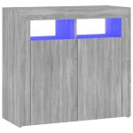 Vidaxl buffet avec lumi�res led sonoma gris 80x35x75 cm