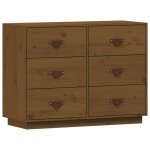 Vidaxl buffet marron miel 100x40x75 cm bois massif de pin