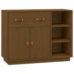 Vidaxl buffet marron miel 98, 5x40x75 cm bois massif de pin