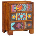 Vidaxl buffet multicolore 50x35x60 cm bois massif d'acacia