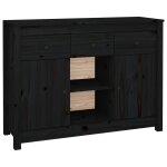 Vidaxl buffet noir 100x35x74, 5 cm bois massif de pin