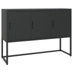 Vidaxl buffet noir 105x35x75 cm acier