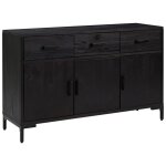 Vidaxl buffet noir 110x35x70 cm bois de pin massif Vidaxl buffet noir 110x35x70 cm bois de pin massif