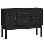 Vidaxl buffet noir 110x40x78 cm bois massif de pin