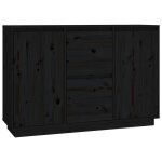 Vidaxl buffet noir 111x34x75 cm bois massif de pin