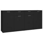 Vidaxl buffet noir 160x36x75 cm bois d'ingnierie