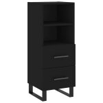 Vidaxl buffet noir 34, 5x34x90 cm bois d'ingénierie Vidaxl buffet noir 34, 5x34x90 cm bois d'ingénierie