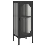 Vidaxl buffet noir 40x35x105 cm verre et acier