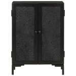 Vidaxl buffet noir 55x30x77 cm bois massif de manguier et fer
